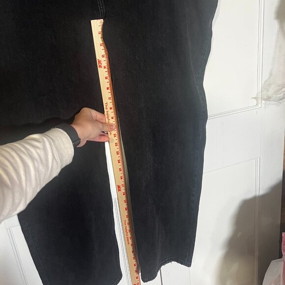 Abercrombie The '90s Straight Ultra High Rise Jeans Black CURVE LOVE Size 37 24S - Picture 11 of 16